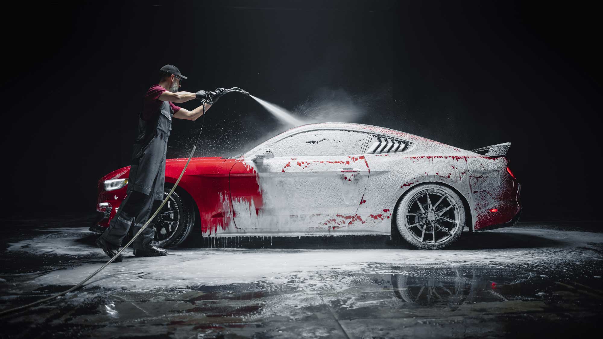 Detailing a sports car